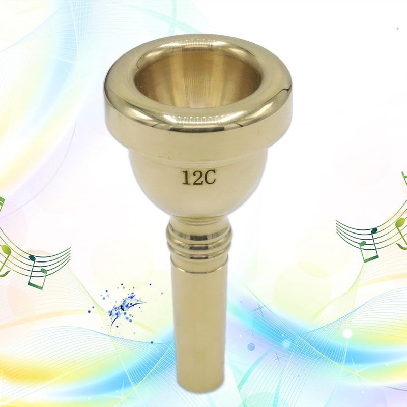 Cheerock 12C Trombone Mouthpiece, Gold Plated Small Shank Mouthpiece, Euphonium Mouthpiece with Superior Sound, Excellent for Baritone and Trombone Instrument Accessories - Image 3